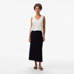 Nautica Kadın Siyah Regular Fit Keten Karışımlı Etek - 0TB-Siyah