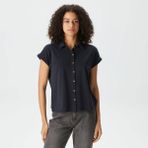 Nautica Kadın Siyah Relaxed Fit Gömlek - 0TB-Siyah