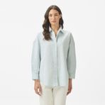 Nautica Kadın Yeşil Regular Fit Çizgili Gömlek 55W057T.3GM - 3GM-Yeşil