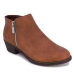 Nautica Women's Ankle Boot Dress Bootie With Side Zipper-Alara-Brown-7.5