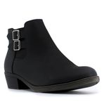 Nautica Women's Ankle Boot Dress Bootie With Side Zipper-Alara Buckle-Black-7