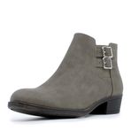 Nautica Women's Ankle Boot Dress Bootie With Side Zipper-Alara Buckle-Grey-9.5