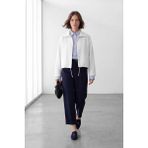 Nauve Kısa Düğmeli Oversize Trençkot - 001-Beyaz - 40