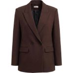 Nauve Kruvaze Oversize Vatkalı Blazer Ceket - 40 - Kahverengi