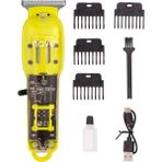 Nave Bq-06 T Bıçaklı Sarı Tıraş Makinesi Led Ekranlı Kablosuz Kullanım ve Uzun Pil Ömrü