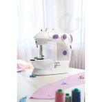 Nave CS-101 Mini Dikiş Makinesi Manuel Kullanım İçin Fonksiyonel Ön Masa ve İki Hız Kontrolü - Beyaz-Mor