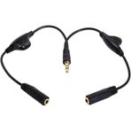 Navidata 3.5 Mm Stereo Ses Kontrollü Kulaklık Çoklayıcı Aux Kablo