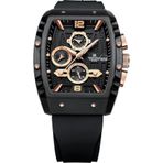 Naviforce Analog Erkek Kol Saati, Siyah Silikon Kordon, Gold Detaylı, Chronograph, Su Geçirmez
