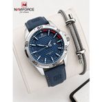 Naviforce Deri Kordon İtalyan Tasarım Bileklik Hediyeli 3 Atm Suya Dayanıklı Erkek Kol Saati N8023d2