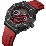 Naviforce Kırmızı Silikon Kordon Fonksiyonlu Analog Unisex Kol Saati NF1911