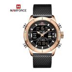 Naviforce NF9153 Analog Dijital Çelik Kordon Erkek Kol Saati
