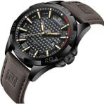 Naviforce Siyah - Gri Deri Kayışlı Analog kol saati