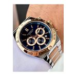Navimarine Rosegold - Gümüş Renk Fonksiyonlu Çelik Kordon Erkek Kol Saati Bileklik Hediyeli