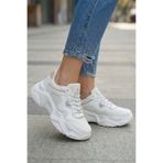 NAVİSHOES Beyaz Pudra Kadın Sneaker Yüksek Tabanlı Hafif Spor Ayakkabı 143NAV