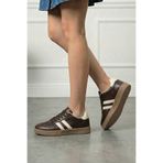 NAVİSHOES Kahverengi Kadın Retro Sneaker Şeritli Günlük Spor Ayakkabı 122NAV