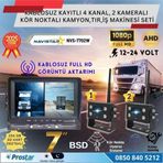Navistar 2 Kablosuz Kameralı 7 inç Kayıtlı Monitör Full HD BSD Kör Nokta Uyarı Sistemli Tak Kullan Kamera Seti