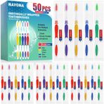 Navona 50 ADET Tek Kullanımlık Diş Fırçası ile Diş Macunu Dökme, Seyahat Diş Macunu, Toplu Diş Macunları, Bireysel Sarılmış Toplu Diş Fırçası, Ergonomi Kolu, Orta Yumuşak Kıl, Seyahat için Mükemmel