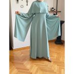 Navra Pelerinli Bel Bağlamalı Elbise 1002 - Mint - 42 - 44