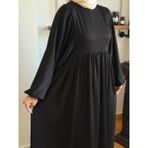 Navra Siyah Balon Kollu Oversize Elbise 5096 - Standart