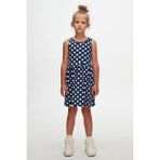 NAVY Polka-Dot Kız Çocuk Desenli Kolsuz Elbise - 7 Yaş