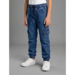 Nawi Erkek Çocuk Beli Lastikli Komando Kot Pantolon - Lacivert - 4 Yaş