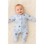Nayinom Ayıcıklı Patikli Erkek Bebek Tulum - Gri - 3 Ay