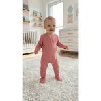 Nayinom Çiçekli Patikli Bebek Tulum - Pembe - 0 - 1 Ay