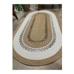 naylişhome Moderin Hasır,oval, Desenli Naturel Jüt Hasır Kilim, Mutfak,salon Halısı /hediyelik, Ev Dekoru