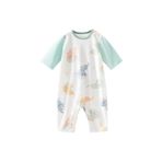 naynes Bebek, Çoçuk Tulumu Yazlık %100 Organik Pamuklu, Body, Zıbın, Tulumu 4-5 Yaş (ÇİÇEK FİL YEŞİL)
