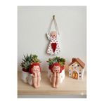 NAZ ÇİÇEK EVİ Dekoratif ışıklı minyatür Ev&ikili düşünen kız saksı ve melek objelinduvar süsü set(4 lu set)