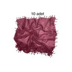 Naz Ipek 10'lu Paket Pamuklu Düz Renk Boncuklu Bordo Yazma Hediyelik Dağıtmalık 110x110cm
