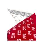 Naz İpek 2'li Set Etnik Desen Beyaz-Kırmızı-Mavi Pamuklu Bandana 50x50 Yazlık Fular