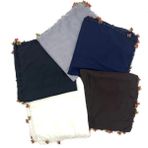 Naz İpek 5'li Set Pamuklu El Işi Kiraz Oyalı Boncuklu Eşarp Hediyelik Yazma 100X100CM Toptan - Çok Renkli
