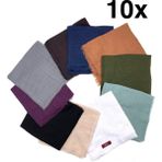 Naz İpek Flamlı 10'lu Paket Dağıtmalık Pamuklu Yazma Eşarp 100X100CM - Çok Renkli