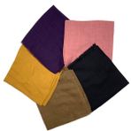 Naz İpek Flamlı 5'li Paket Pamuklu Yazma Eşarp 100X100CM - Hardal