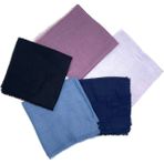 Naz İpek Flamlı 5'li Paket Pamuklu Yazma Eşarp 100X100CM - Siyah