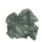 Naz Ipek Flamlı Pamuklu Yazma Eşarp 100X100CM - Asker Yeşili