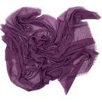 Naz İpek Flamlı Pamuklu Yazma Eşarp 100X100CM - Koyu Lila