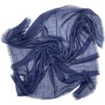Naz Ipek Flamlı Pamuklu Yazma Eşarp 100X100CM - Lacivert