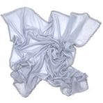 Naz İpek Kenarları Oyalı Pamuklu Yazma 100X100CM Eşarp - Açık Gri