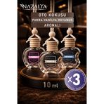 Nazalya 3lü Set Oto Araç Kokusu Vanilya - Okyanus - Pudra Aromalı Araba Ortam Parfümü 10ml (x3 ADET)
