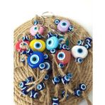 Nazar Boncuk Anahtarlık 10 Adet Kötü Göz Kovucu Nazar Hand Made Hasır Renkli Boncuklu Nazarlı Anahtarlık
