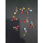 Nazar Boncuklu Mini Çengelli İğne Süsü, Renkli Figürlü, 3-4 cm, Rastgele 1 Adet