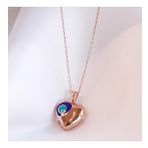 Nazar Boncuklu Rose Gold Kaplama Açılır Kapanır İsim Yazılabilen Gümüş Kolye