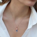 Nazar Boncuklu Rose Gold Kaplama Terlik Gümüş Kolye