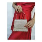 NAZART Kadın Altın Gold Abiye Clutch Portföy El Düğün Nişan Gece Çantası