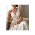 NAZART Kadın Kumaş Pudra Abiye Clutch Portföy Bayan Çantası