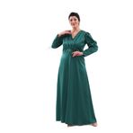 NAZBUTIQ ABİYE SATEN KRUVAZE YAKA PRENSES KOL KİLOŞ ETEK BÜYÜK BEDEN ABİYE ELBİSE 3093 YEŞİL 56