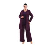NAZBUTIQ ABİYE SİMLİ ESNEK KUMAŞ ÜÇLÜ ABİYE CEKET BLUZ PANTOLON TAKIM 3081 MOR 52