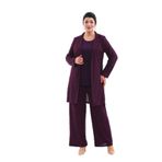 NAZBUTIQ ABİYE SİMLİ ESNEK KUMAŞ ÜÇLÜ ABİYE CEKET BLUZ PANTOLON TAKIM 3081 MOR 54